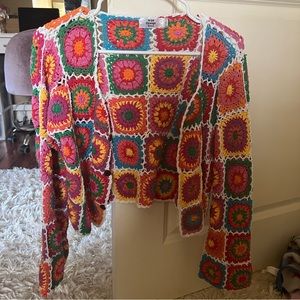 Wild Orange Tree crochet cardigan S